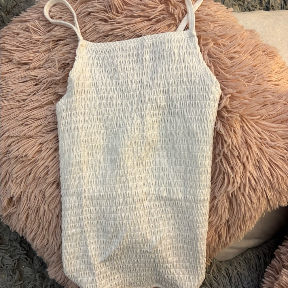Hollister White Smocked Top